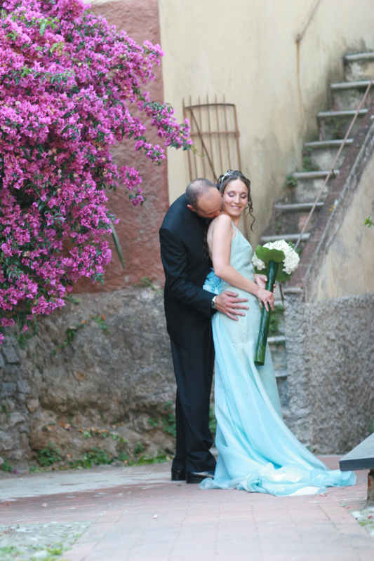 Matrimonio Castello Lerici Morgana Andrea abito sposa azzurro Juliet