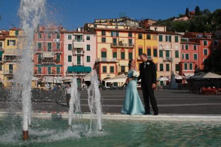 Matrimonio Castello Lerici Morgana Andrea abito sposa azzurro Juliet