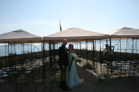 Matrimonio Castello Lerici Morgana Andrea abito sposa azzurro Juliet