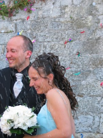 Matrimonio Castello Lerici Morgana Andrea abito sposa azzurro Juliet